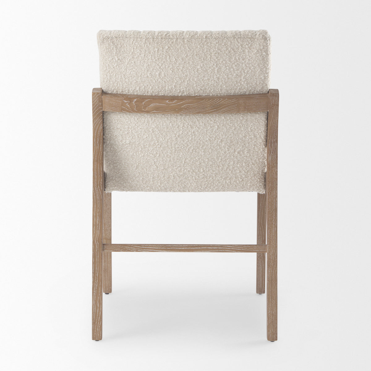 Tahoe Cream Boucle Upholstered and Light Brown Wood Armless Dining Chair | BeBoldFurniture