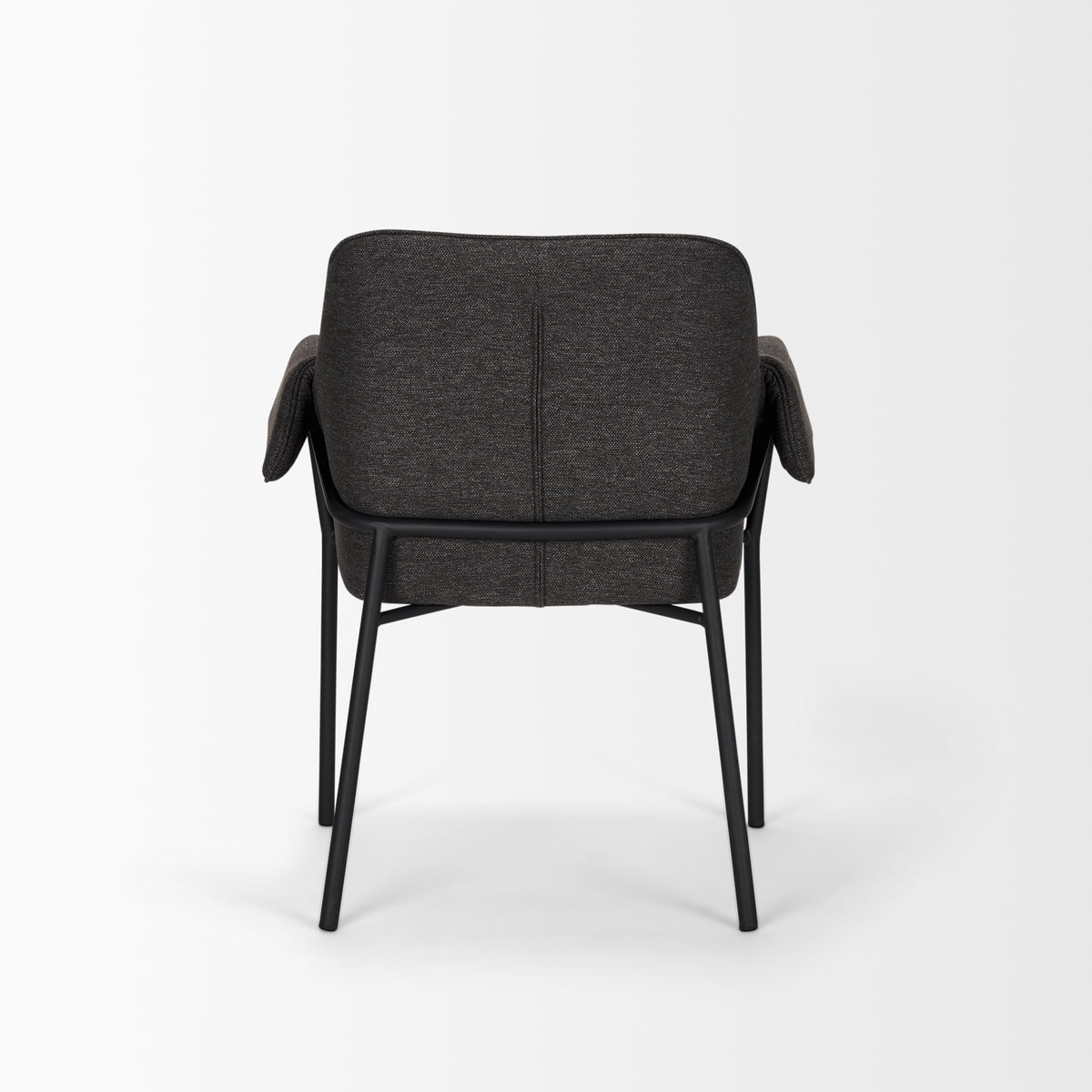 Brently Dining Chair w/ Gray Fabric & Matte Black Metal Legs | BeBoldFurniture