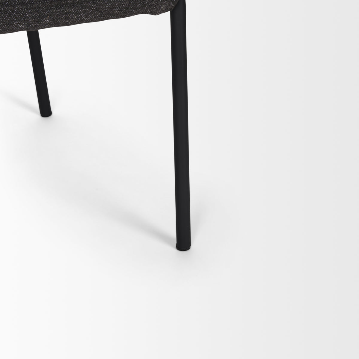 Brently Dining Chair w/ Gray Fabric & Matte Black Metal Legs | BeBoldFurniture