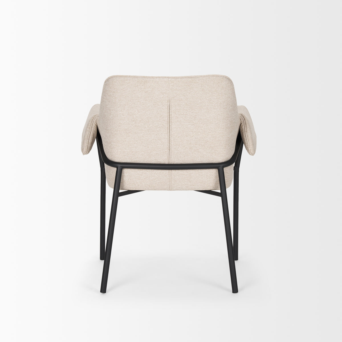 Brently Dining Chair w/ Oatmeal Fabric & Matte Black Metal Legs | BeBoldFurniture