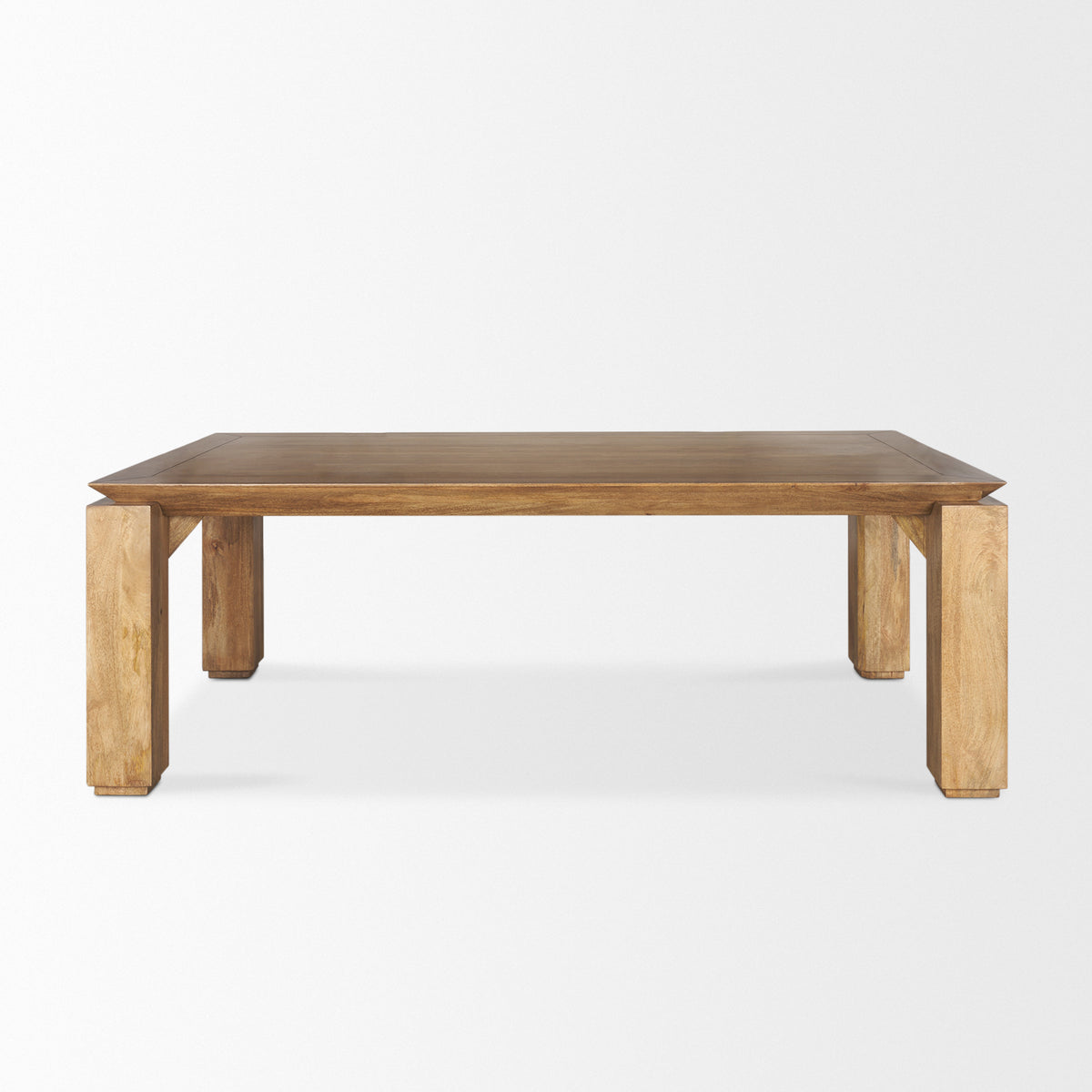 Sapphira Brown Wood Tapered Top Rectangular Dining Table | BeBoldFurniture