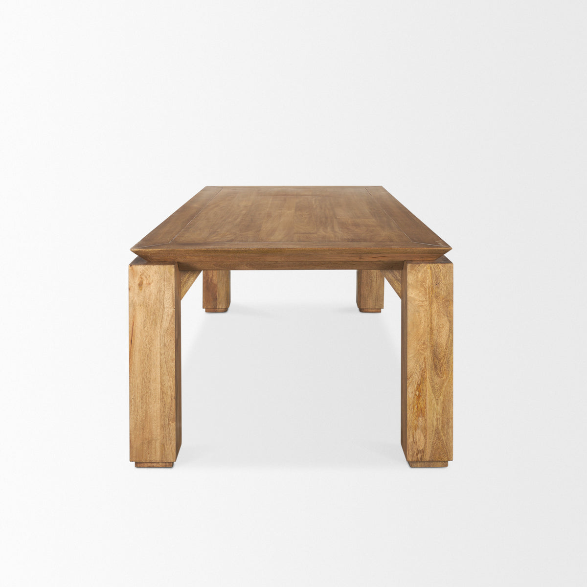 Sapphira Brown Wood Tapered Top Rectangular Dining Table | BeBoldFurniture