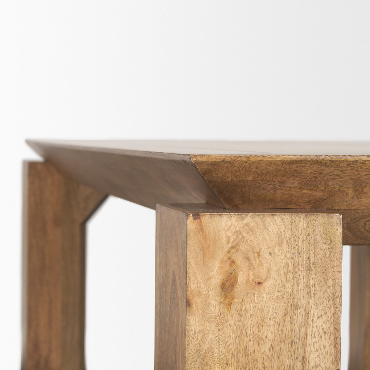 Sapphira Brown Wood Tapered Top Rectangular Dining Table | BeBoldFurniture