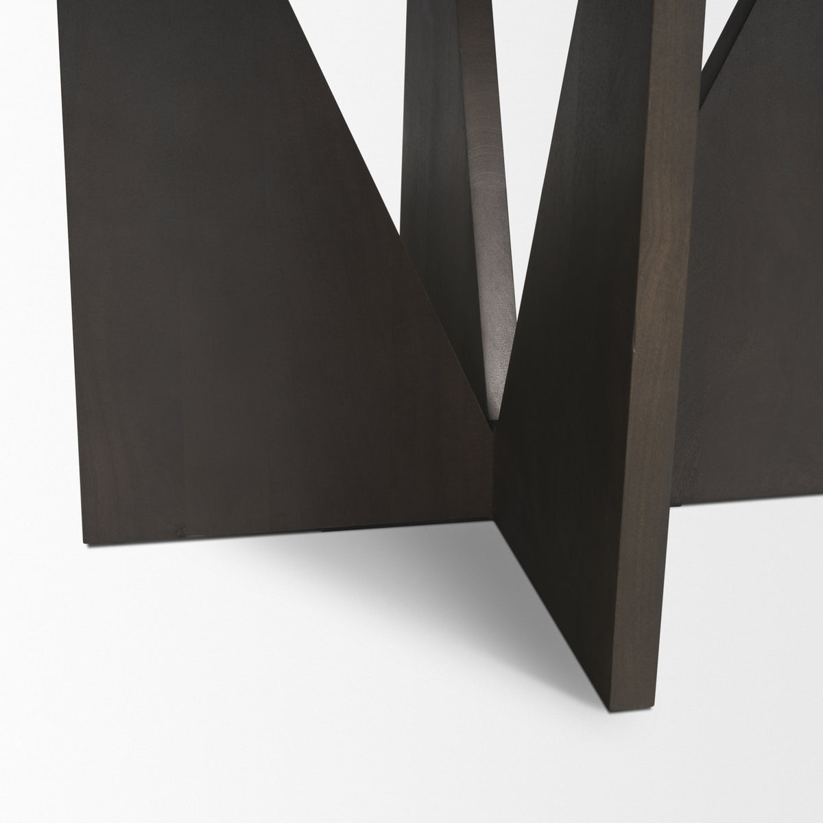 Tarro 60" Round Textured Espresso Wood w/ Geometrical Base Dining Table | BeBoldFurniture