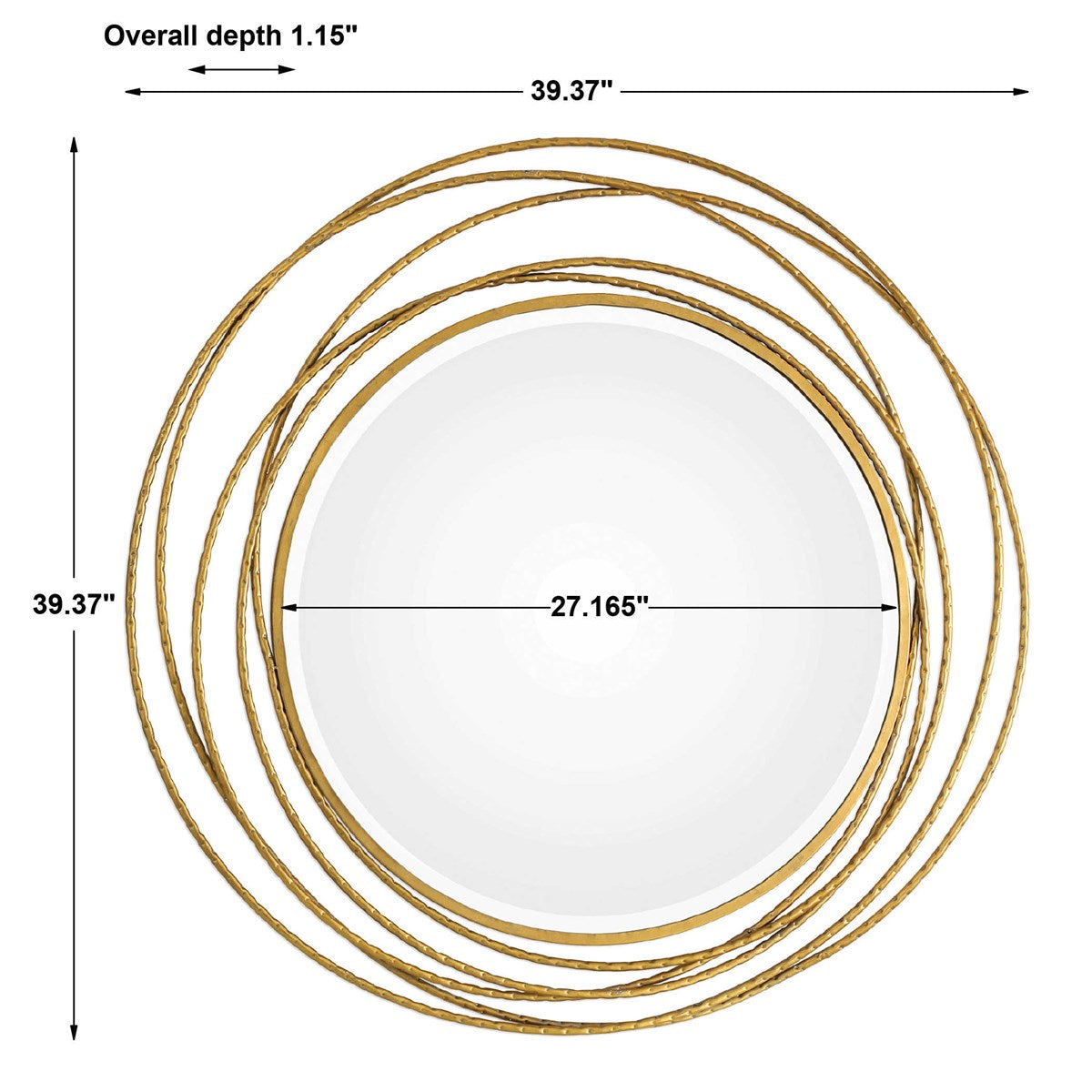 Whirlwind Round Mirror Gold | BeBoldFurniture