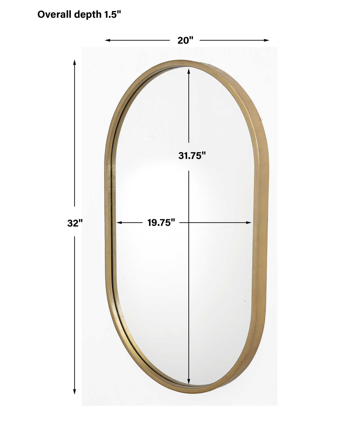 Varina Oval Mirror Gold | BeBoldFurniture