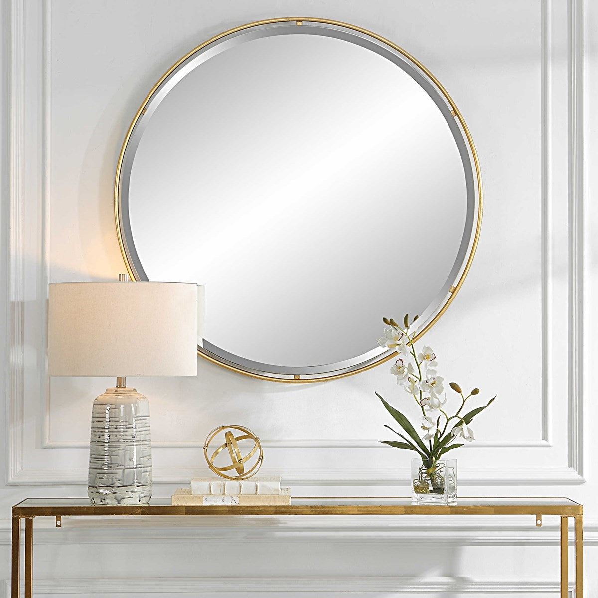 Canillo Round Mirror Gold | BeBoldFurniture