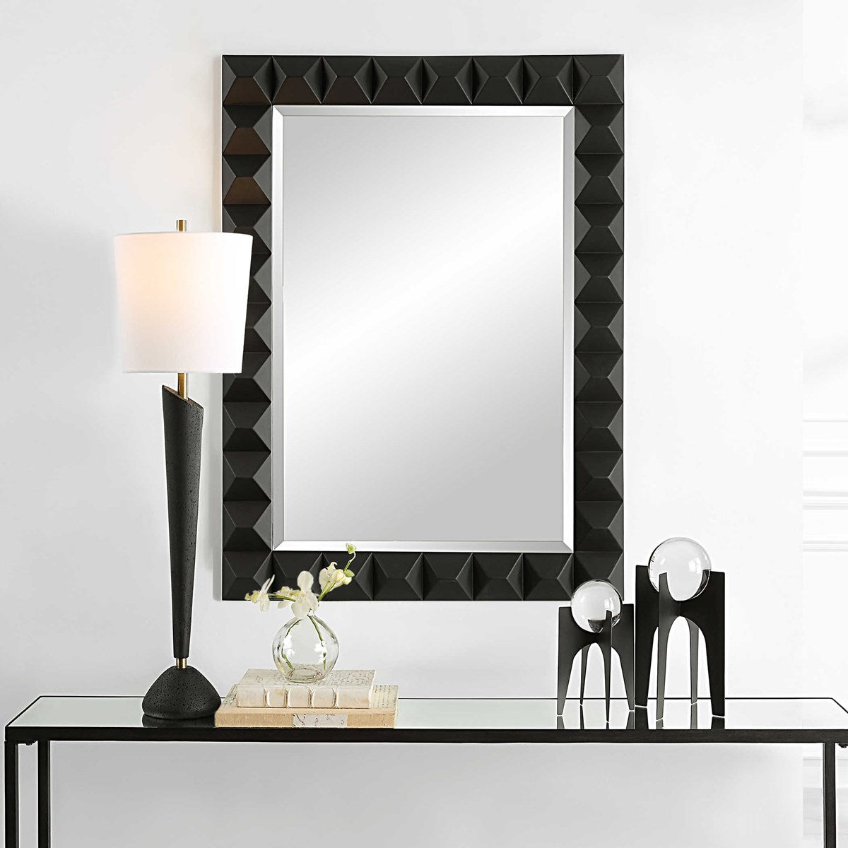 Studded Mirror Black | BeBoldFurniture