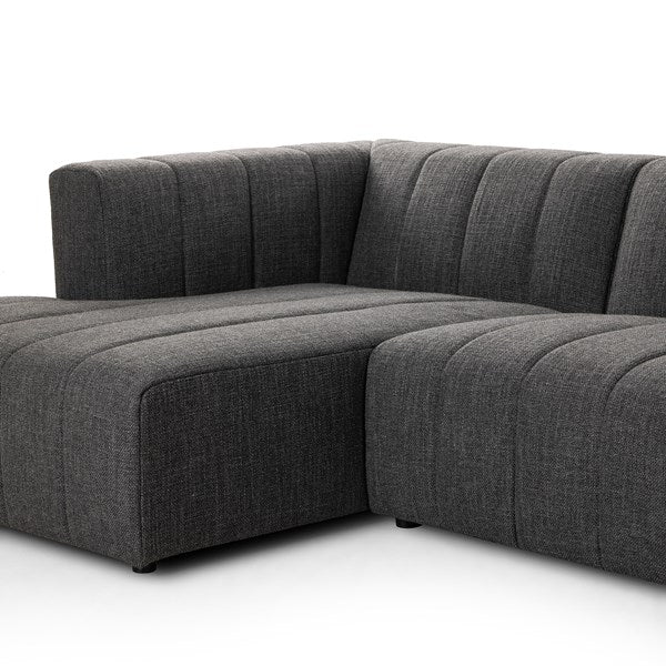 Langham Channeled 4-Piece Sectional Left Chaise Saxon Charcoal | BeBoldFurniture