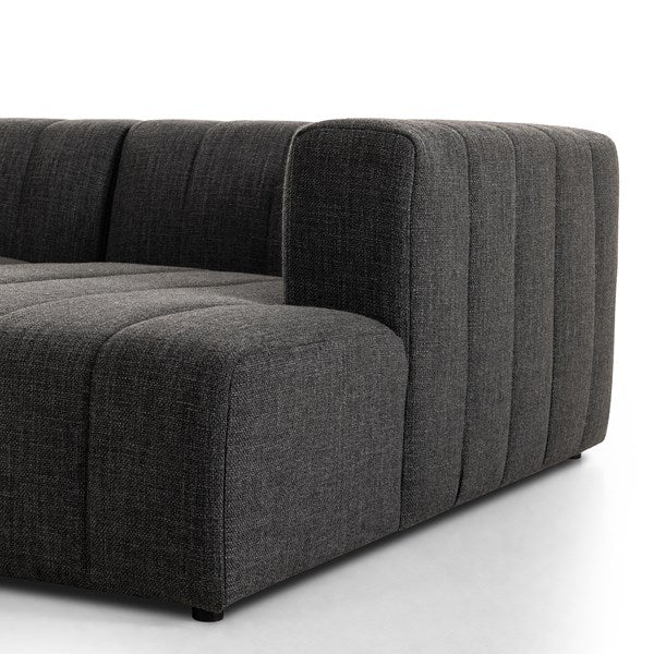 Langham Channeled 2-Piece Sectional Right Arm Facing Saxon Charcoal | BeBoldFurniture