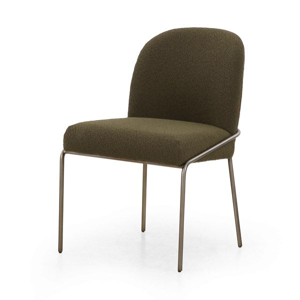 Astrud Dining Chair Fiqa Boucle Olive | BeBoldFurniture 