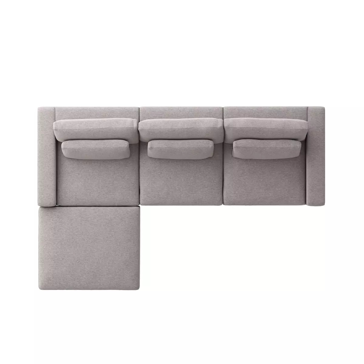 Bloor 3-Piece Sectional W/ Ottoman Chess Pewter | BeBoldFurniture