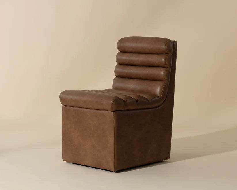 Norm Wheeled Dining Armchair Copley Cognac