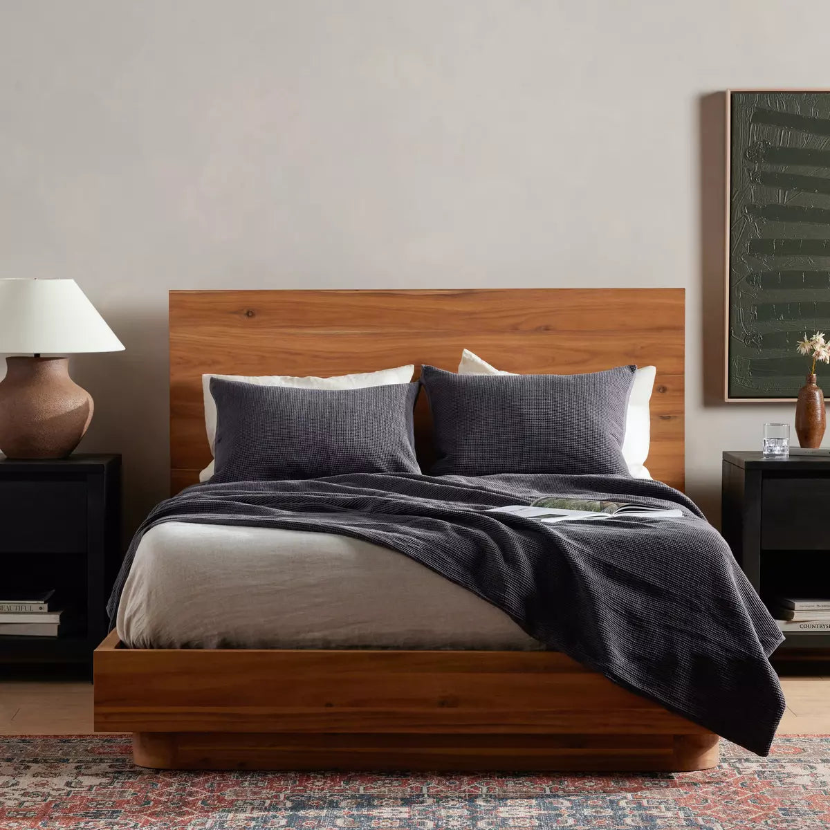 Mallory Bed Light Acacia Veneer | BeBoldFurniture