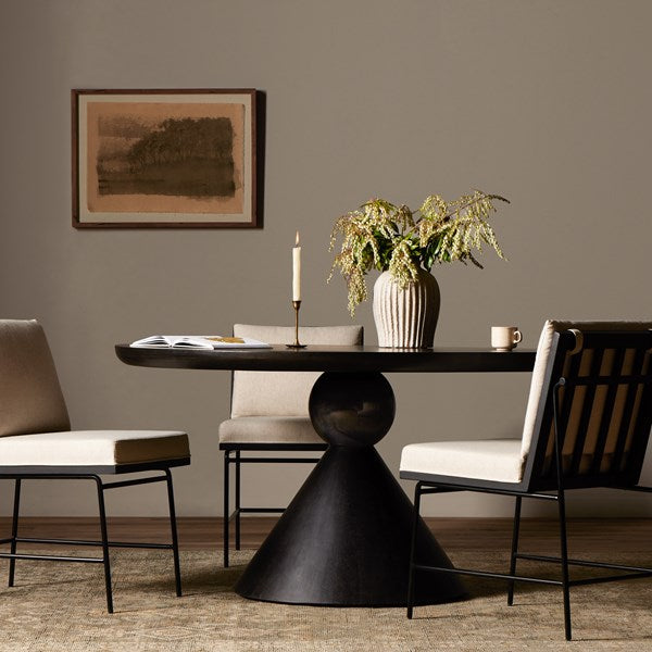 Bibianna Dining Table Worn Black Marble