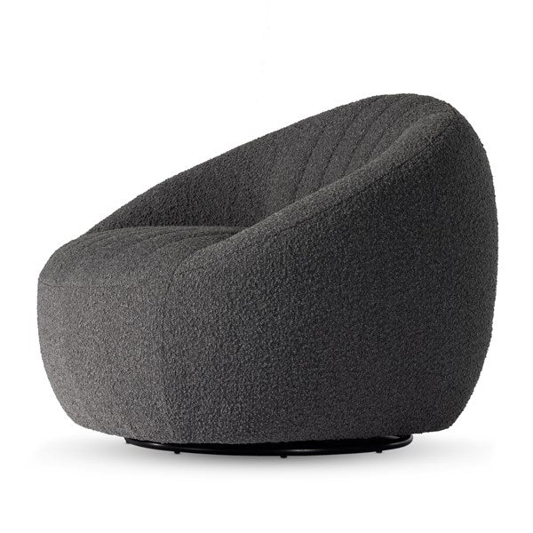Audie Swivel Chair Knoll Charcoal | BeBoldFurniture