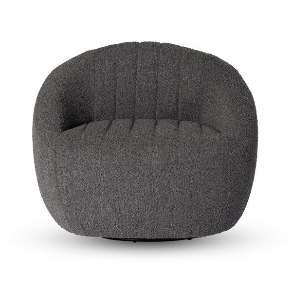 Audie Swivel Chair Knoll Charcoal | BeBoldFurniture