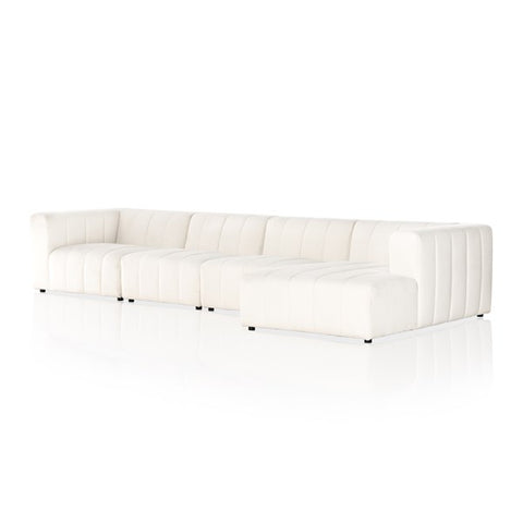 Langham Channeled 4-Piece Sectional Right Chaise Fayette Cloud | BeBoldFurniture 