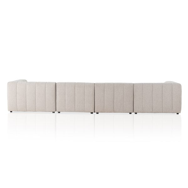 Langham Channeled 5-Piece Sectional Right Chaise Napa Sandstone | BeBoldFurniture