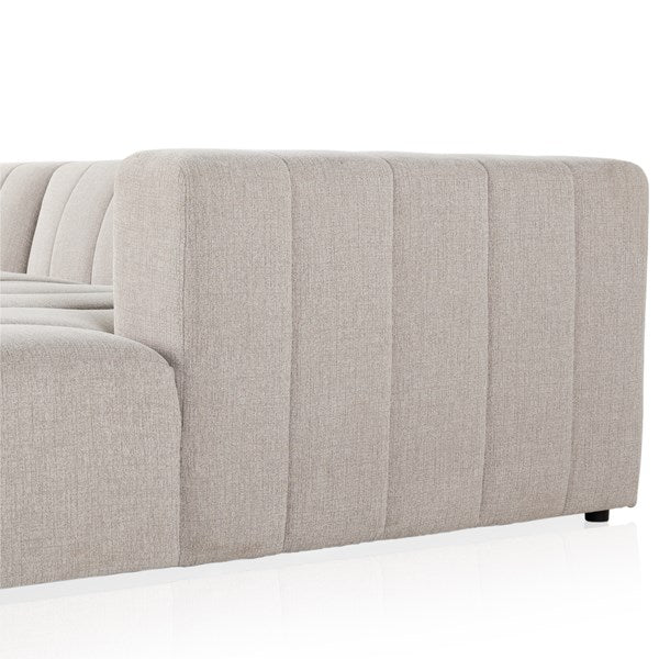 Langham Channeled 5-Piece Sectional Right Chaise Napa Sandstone | BeBoldFurniture