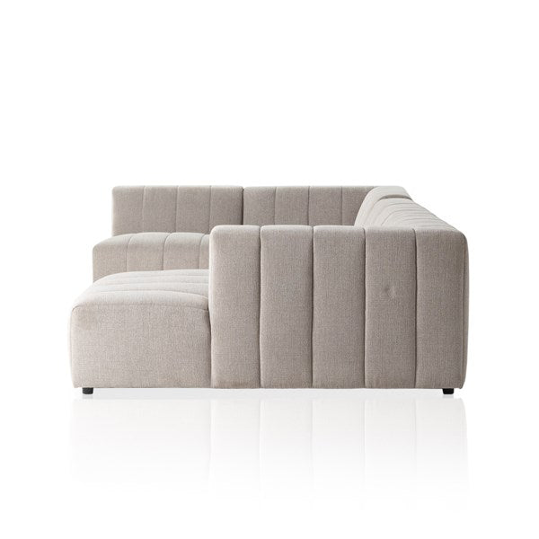 Langham Channeled 5-Piece Sectional Right Chaise Napa Sandstone | BeBoldFurniture