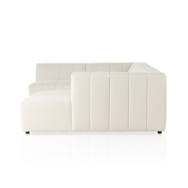 Langham Channeled 5-Piece Sectional Right Chaise Fayette Cloud | BeBoldFurniture
