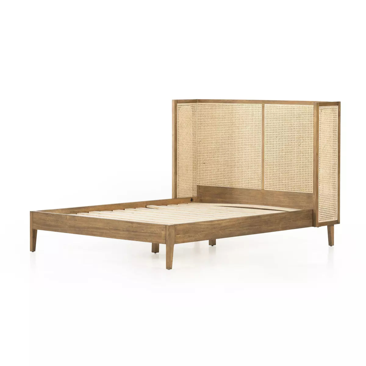 Antonia Cane Bed Toasted Parawood Veneer | BeBoldFurniture