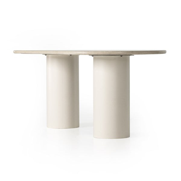 Belle Oval Dining Table Cream Marble | BeBoldFurniture