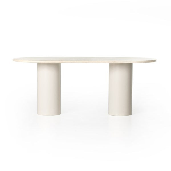 Belle Oval Dining Table Cream Marble | BeBoldFurniture