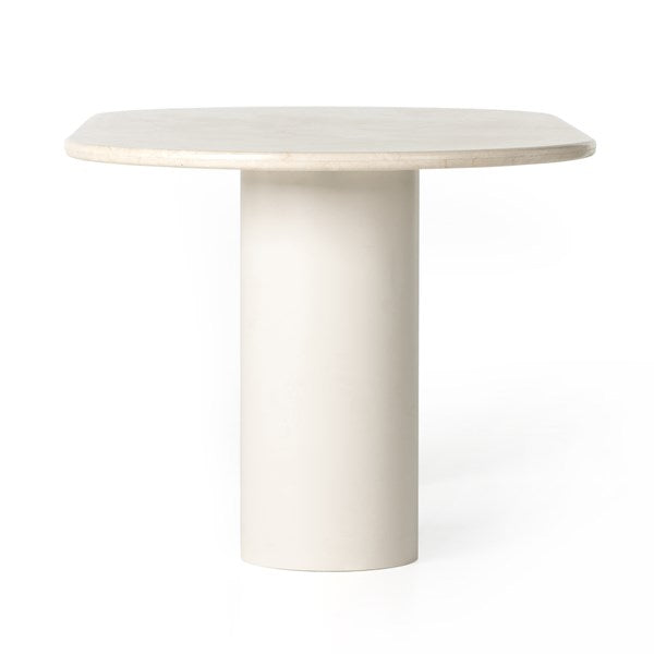 Belle Oval Dining Table Cream Marble | BeBoldFurniture