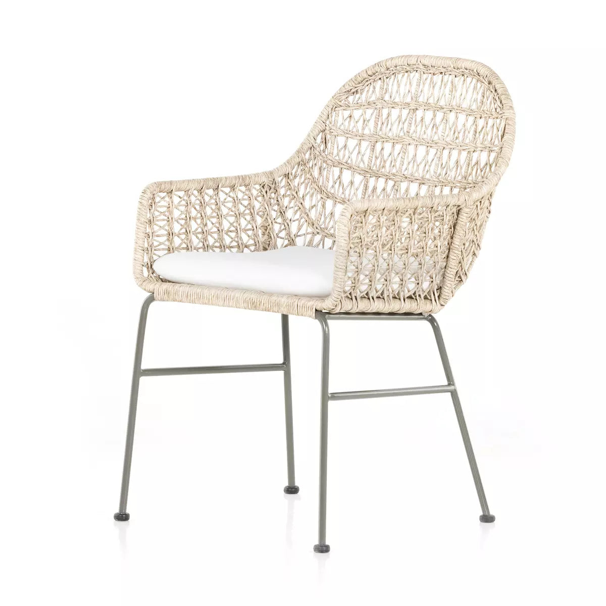 Bandera Outdoor Woven Dining Chair Vintage White  | BeBoldFurniture