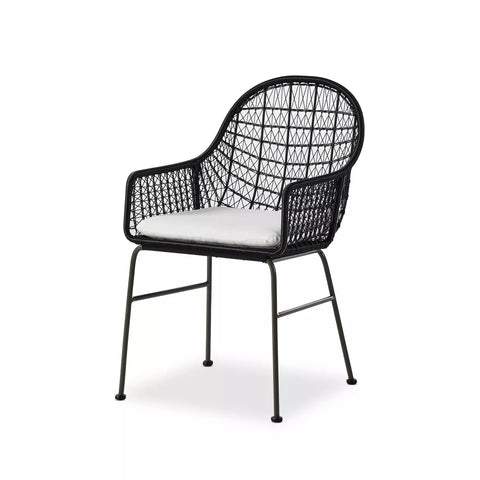 Bandera Outdoor Woven Dining Chair Smoke Black | BeBoldFurniture