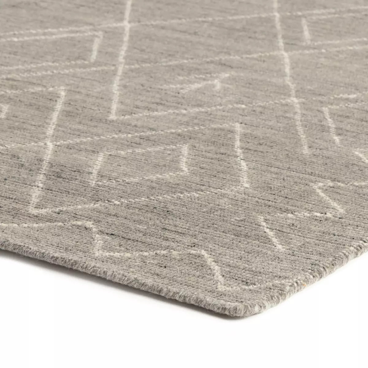 Nador Moroccan Hand Knotted Rug Grey