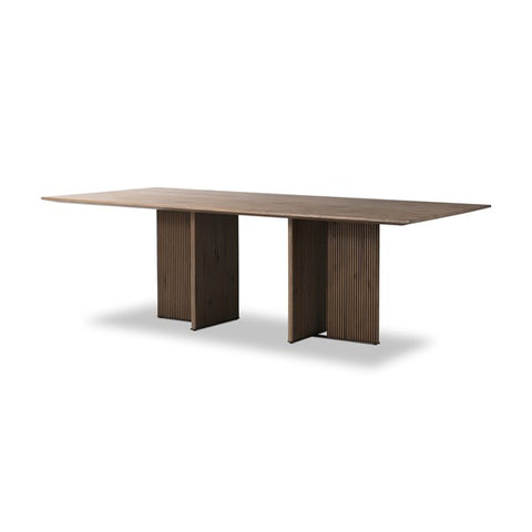 Leo Dining Table Rustic Grey Oak Veneer | BeBoldFurniture 