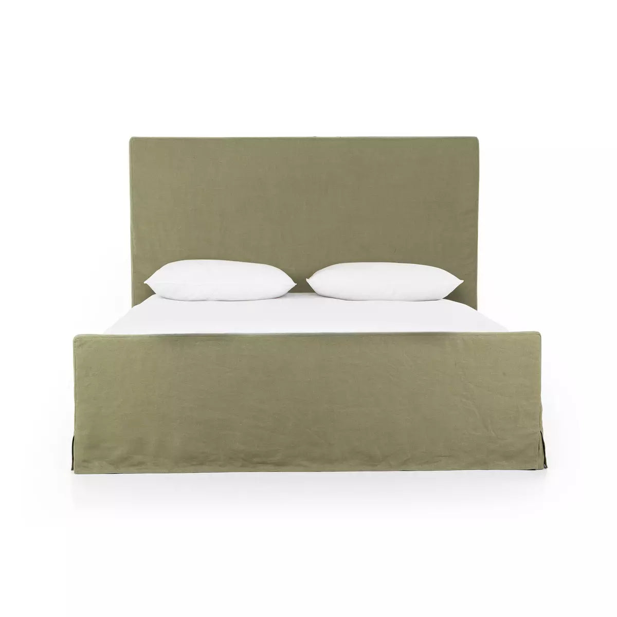 Daphne Slipcover Bed Brussels Khaki King | BeBoldFurniture