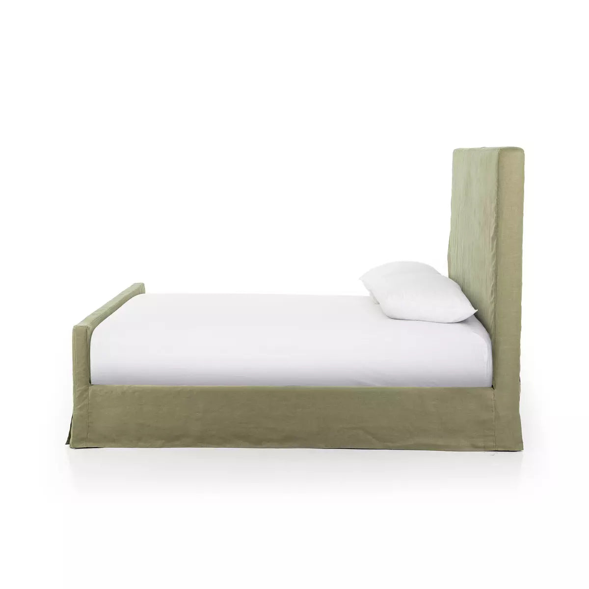 Daphne Slipcover Bed Brussels Khaki King | BeBoldFurniture