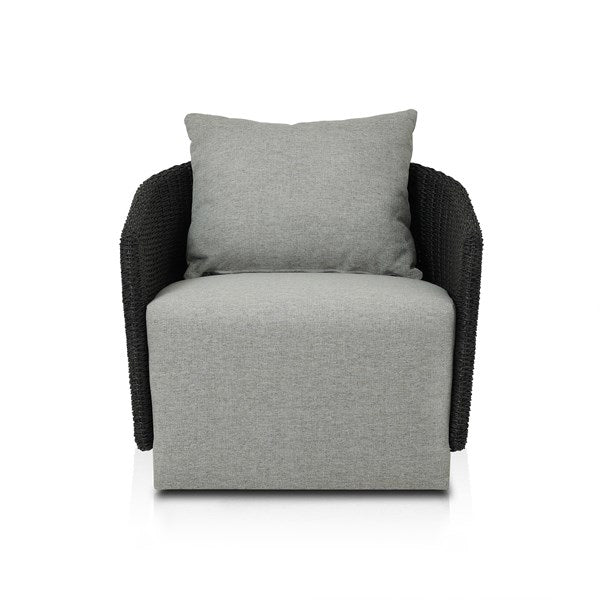 Maven Outdoor Swivel Chair Faux Black | BeBoldFurniture
