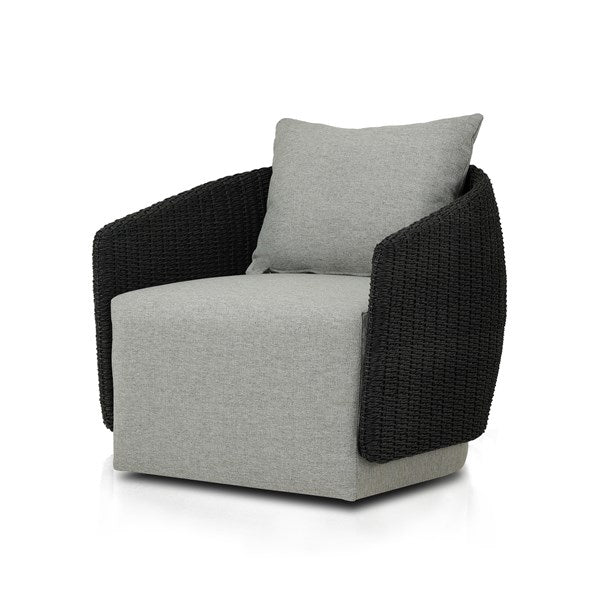 Maven Outdoor Swivel Chair Faux Black | BeBoldFurniture 