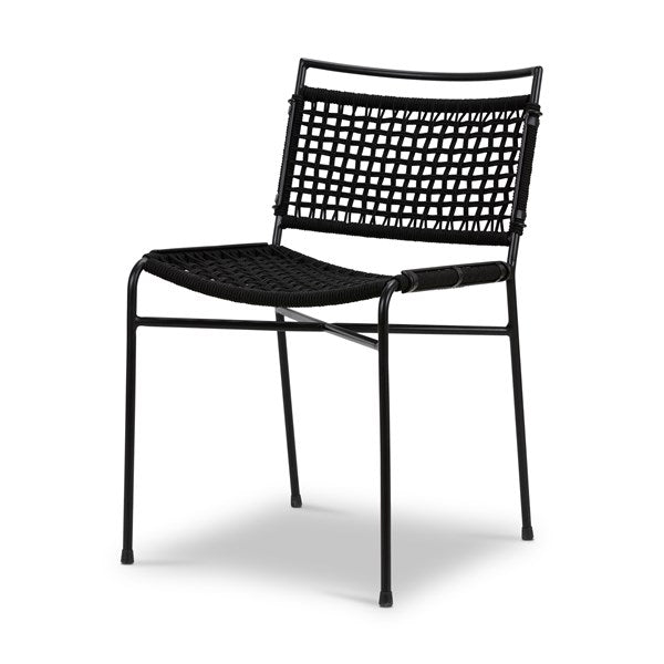Wharton Outdoor Dining Chair Black Rope | BeBoldFurniture 