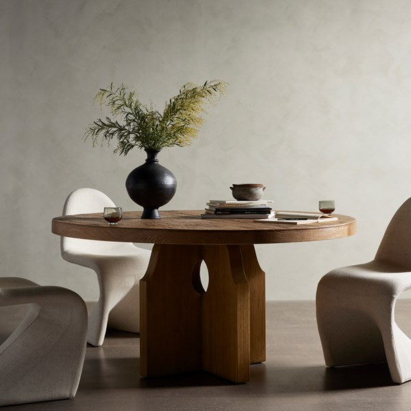 Allandale Round Dining Table Natural Elm | BeBoldFurniture