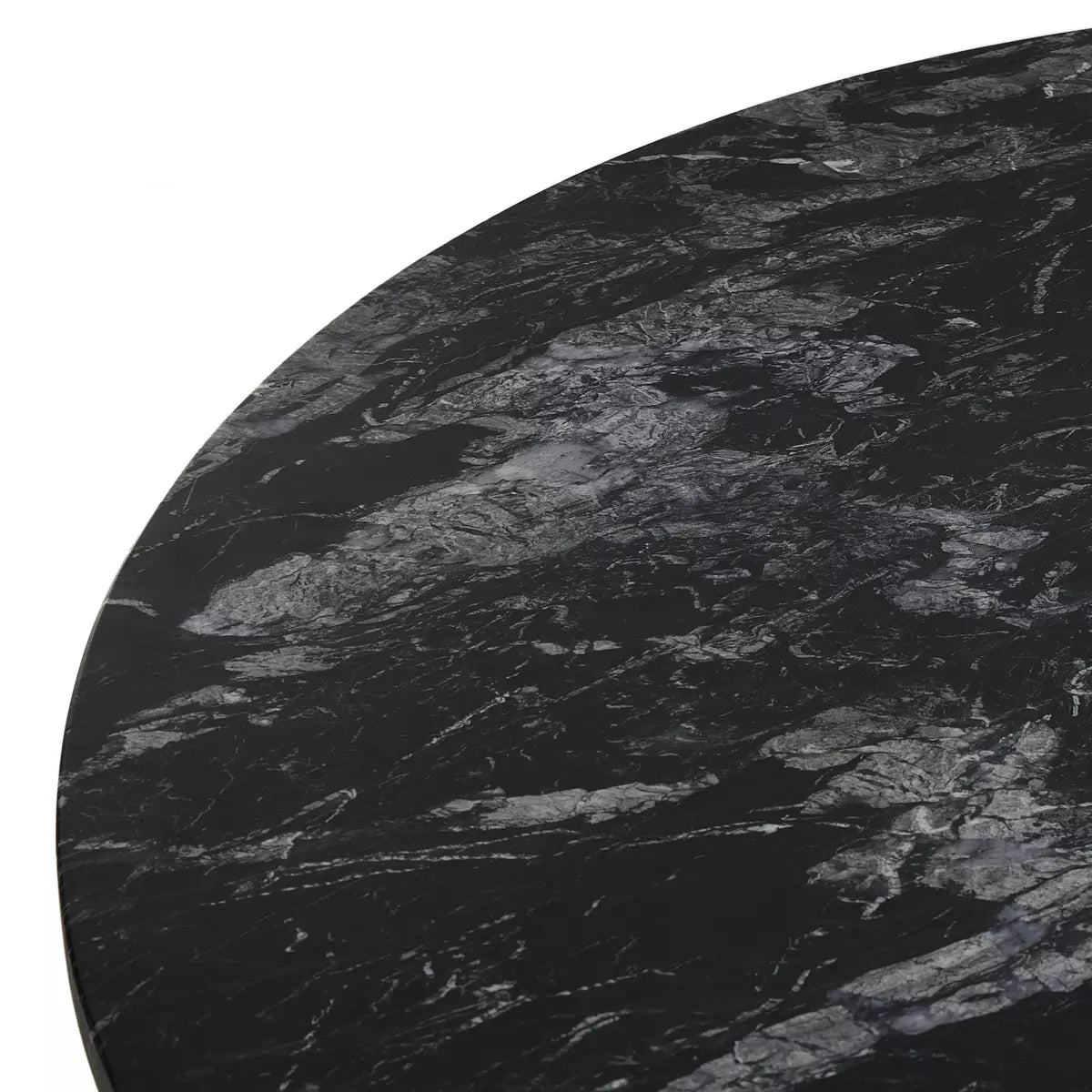 Kestrel Round Dining Table Dark Anthracite W/ Black Marble | BeBoldFurniture