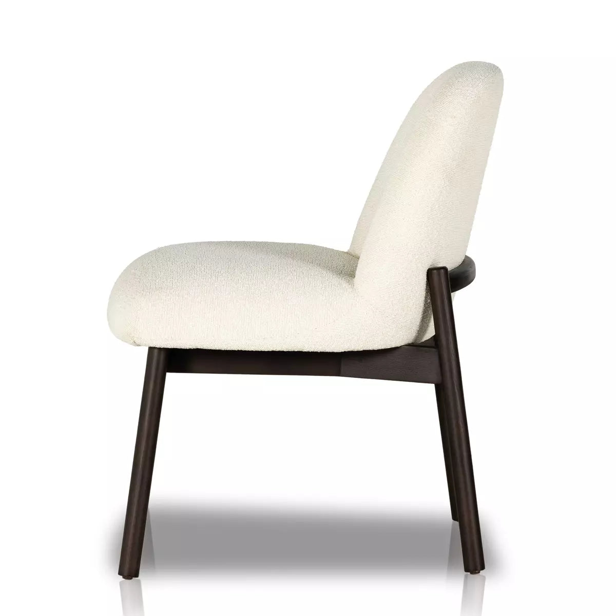 Sora Armless Dining Chair Fiqa Boucle Cream | BeBoldFurniture