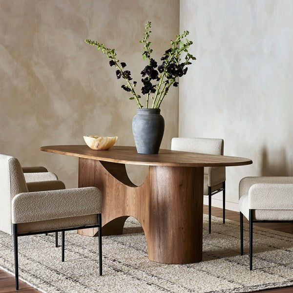 Olexey Oval Dining Table Rubbed Light | BeBoldFurniture