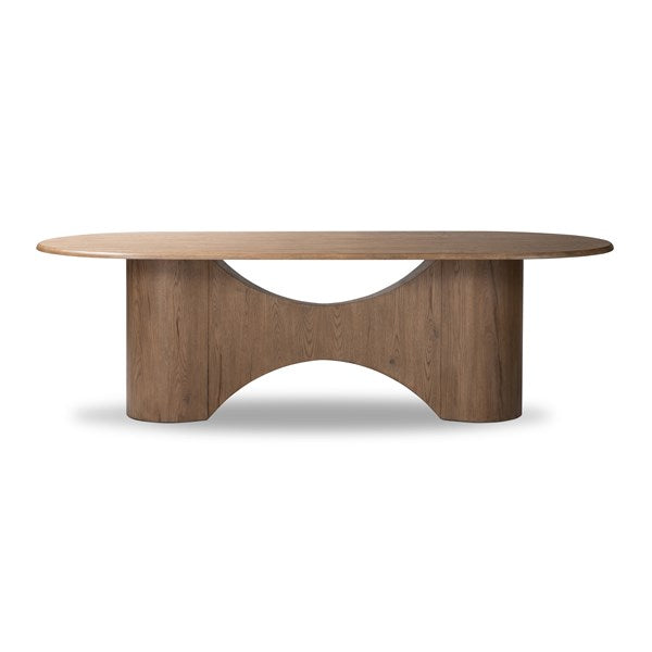 Olexey Oval Dining Table Rubbed Light | BeBoldFurniture