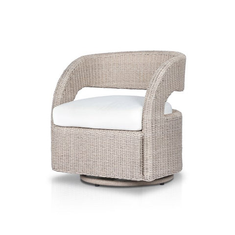 Hawkins Outdoor Swivel Chair Vintage White | BeBoldFurniture 