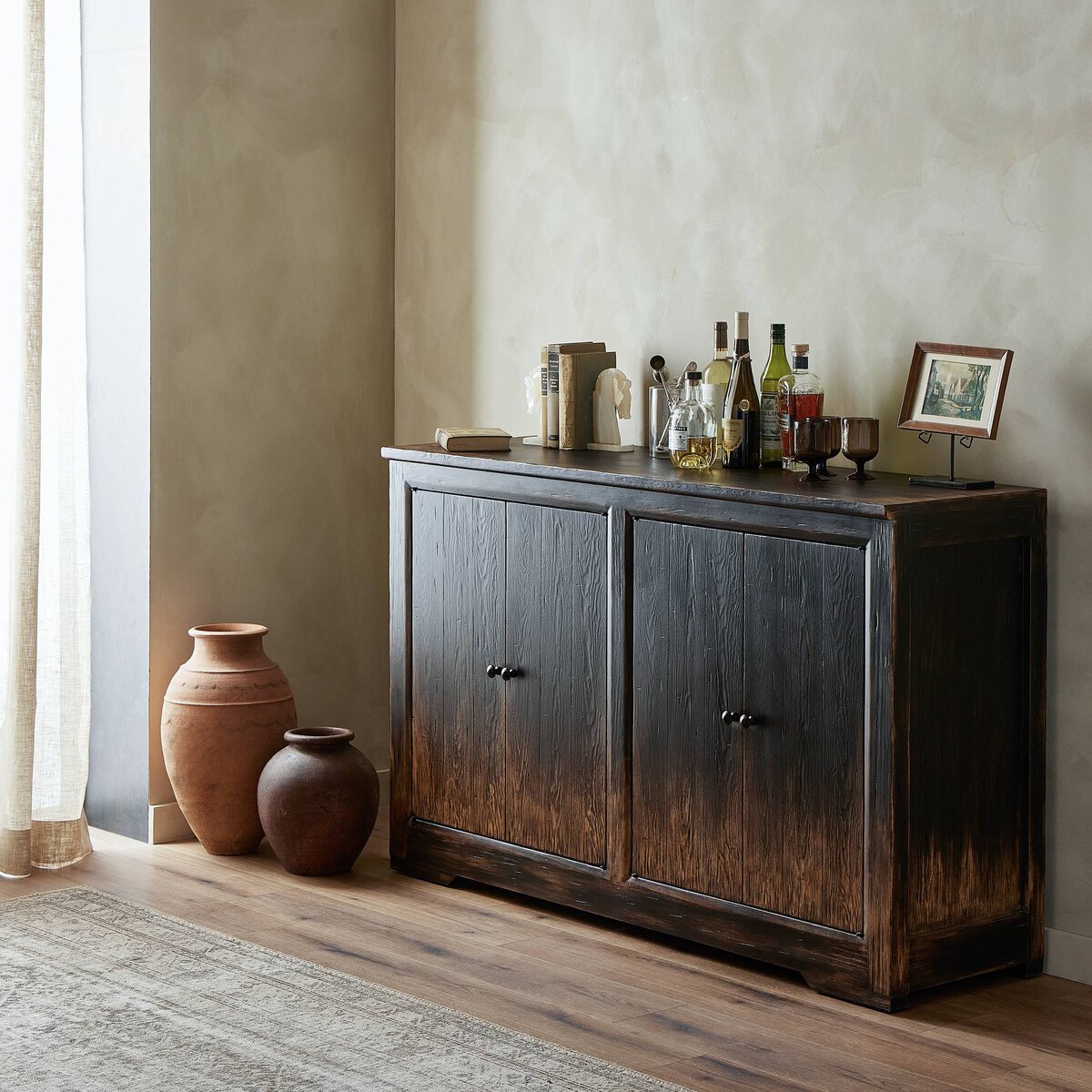 It Takes An Hour Sideboard 63" Distressed Black