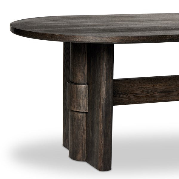 Sylvie Oval Dining Table Dark Brown | BeBoldFurniture