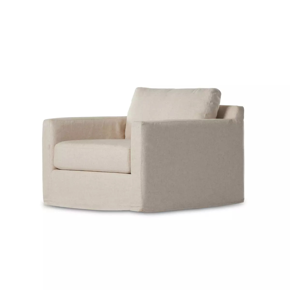 Hampton Slipcover Swivel Chair Creme | BeBoldFurniture 