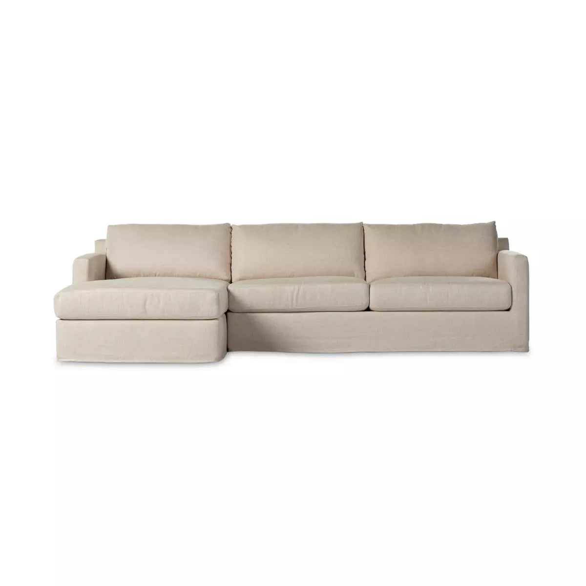 Hampton 2-Piece Slipcover Sectional Left Chaise Evere Creme