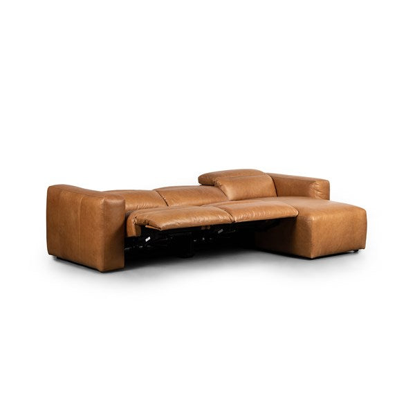Radley Power Recliner 3-Piece Sectional Right Chaise Sonoma Butterscotch | BeBoldFurniture